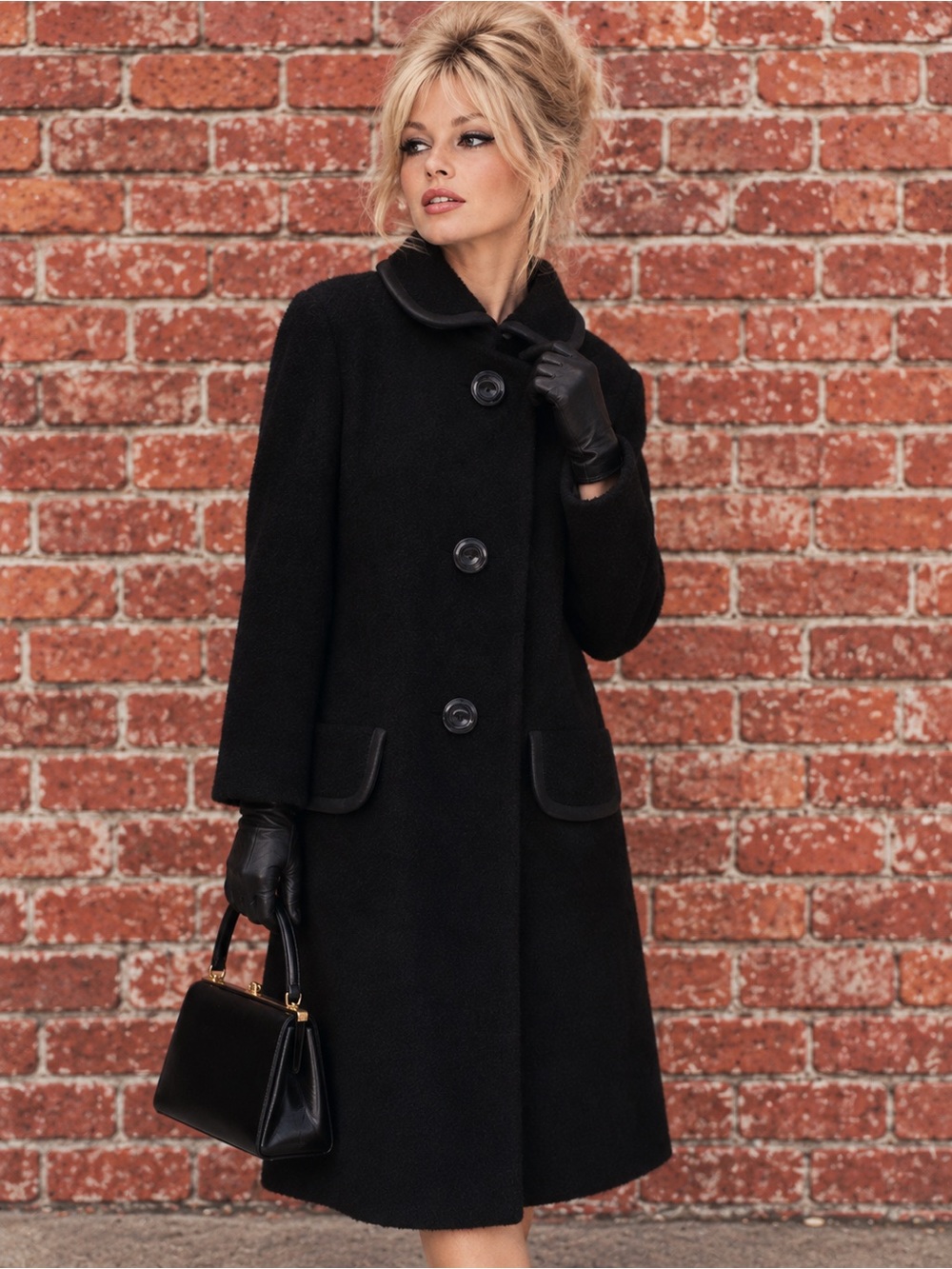 Hengerer’s Vintage 1960’s Full Length Black Wool Coat